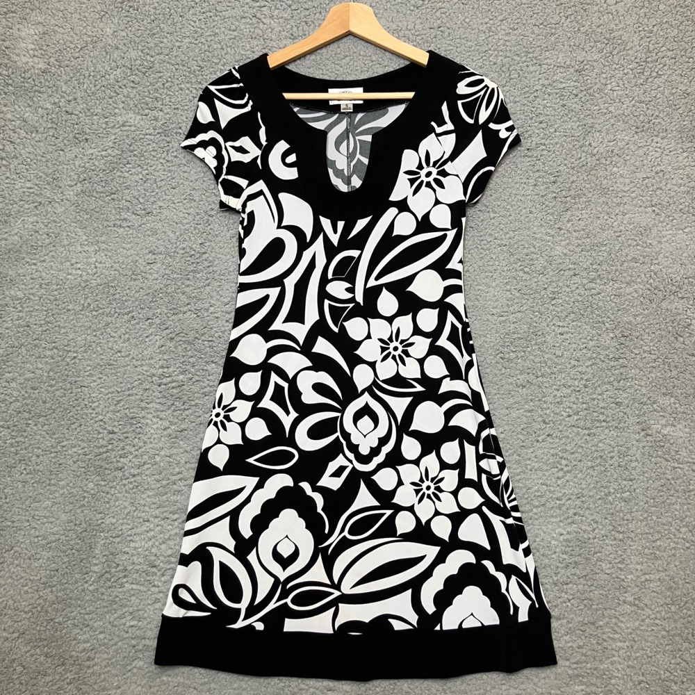 VTG Y2K Sweet Storm Mini Dress Women S Black White Floral Retro Whimsigoth Fairy
